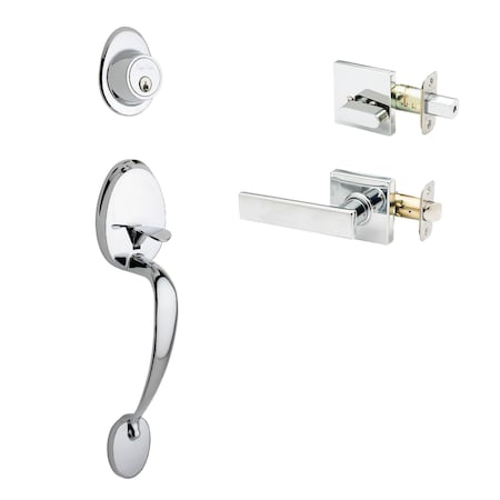 Colonial Handleset, Remi Lever Interior Trim, Polished Stainless